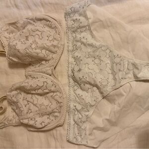 Simone Perele white Lace Bra and Panty Set 36G